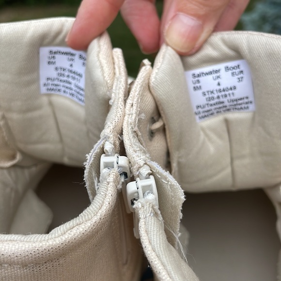 Sperry Topsider Saltwater Boot Ivory w Gold Girls Sz 5 M STK164049 Duck - Picture 10 of 17